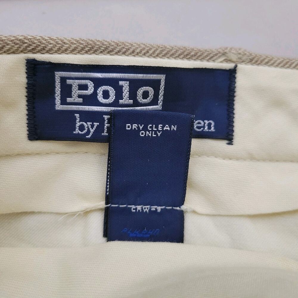 VINTAGE Polo Ralph Lauren Whipcord Trousers Size Cotton Cuffed Pants Size 36x30 - Picture 5 of 13